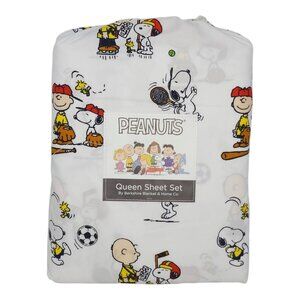 Peanuts Snoopy QUEEN Sheets Set Sports Boys Soccer Hockey Tennis Softball